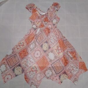 No Boundaries XS (1) Floral Paisley Quilt Square Polyester Dress